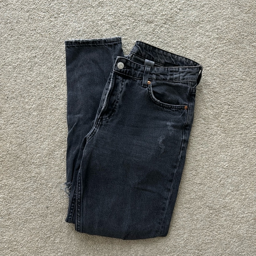 Zara black straight leg jeans